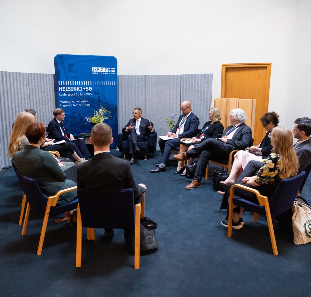 Presidentti Stubb tapasi ETYJ:in nuorisofoorumin edustajia Finlandia-talossa 31.7.2025. Kuva: Matti Porre, Tasavallan presidentin kanslia.